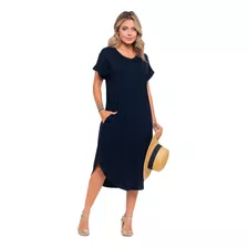 Moda Para Gravidas Vestido Chemise Elegante Solto 2136