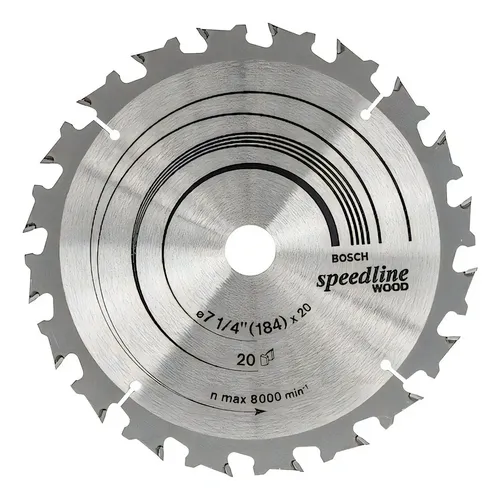 Hoja De Sierra Circular Speedline Wood Ø184 Bosch Color Plateado