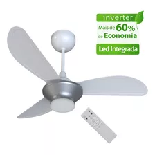 Ventilador De Teto Ventisol Wind Inverter Silver Led Control
