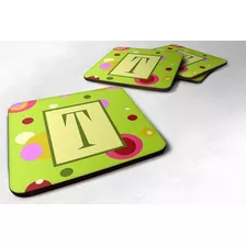 Monogramposavasos De Espuma Verde (juego De 4), Letra I...