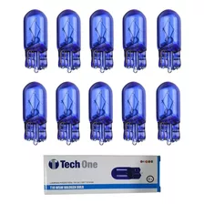 Kit 10 Lampada Pingo T10 Azul Esmagada 12v 5w Super Branca