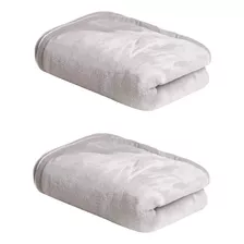 2x Cobertor Berço Infantil Liso Flannel Macio 300g Cinza