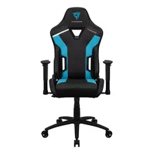 Cadeira De Escritório Thunderx3 Tc3 Gamer Ergonômica Azure Blue Com Estofado De Couro Sintético