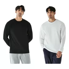 Conjunto De 2 Camisetas Blancas De Manga Larga Para Hombre