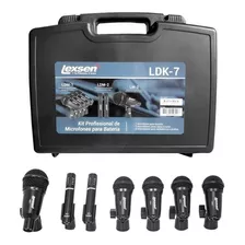 Kit De Microfones Para Bateria Lexsen Ldk-7 Com 7 Microfones Cor Preto