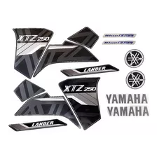 Kit Jogo Adesivo Yamaha Xtz 250 Lander 2021 2022 Preta