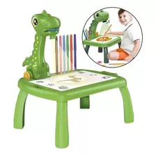 Mesa Infantil Projetora De Desenhos Dinossauro Com Canetinha