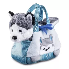 Pelúcia Cutie Handbags Husky Azul Multikids - Br1713