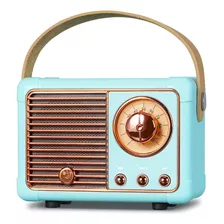 Prunus J-999 Altavoz Bluetooth Retro Portátil, Mini Altavoz Color Azul 110v