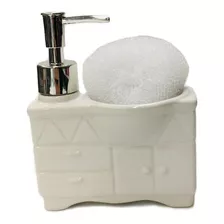 Dispenser Detergente Jabón Liquido Cerámica + Esponja