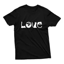 Camiseta Estampa Lançamento Escrita Love Gato 100% Algodão