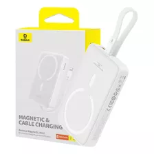 Cargador Inalambrico Magnetico Magsafe Baseus 10000 15w 20w Color Blanco