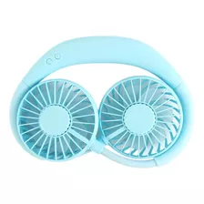 Ventilador Portátil De Pescoço Esportivo Recarregável Estrutura Azul Pás Branco Diâmetro 28 Cm Material Das Pás Plástico 110v/220v