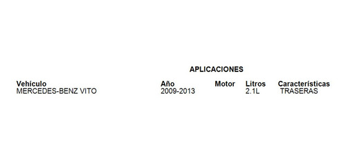 Balatas Traseras Mercedes-benz Vito 2013 2.1l Brembo Foto 3