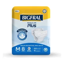 Fralda Bigfral Regular Plus Tamanho M - 8 Unidades