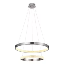 Lustre Pendente Oca 2 Arcos 60/40cm Gd002nk Bella St1877 Cor Prateado 110v/220v