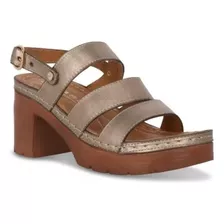 Sandalias Para Dama Marca Cklass Modelo 17309 Oro Viejo