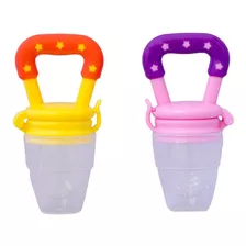 Chupón Mordedera Papubaby Para Alimentación De Bebés (2 Pzs Color Naranja-rosa