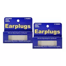 Tapones Oidos Silicona Moldeable Earplugs X 4 Pares