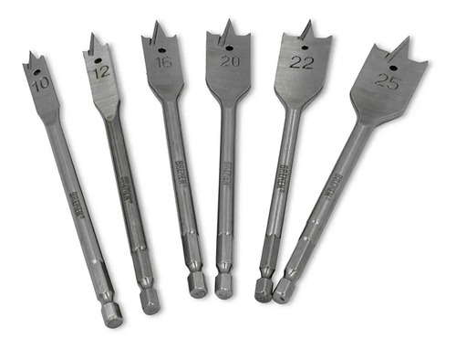 Set Mecha Pala Madera Bremen 6 Pz Brocas 10 A 25 Mm 7616 Dgm
