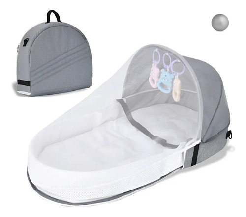 Mini Berço Portátil Ninho Redutor C/ Mosquiteiro Acolchoado Retrátil / Ninho Portátil Com Mosquiteiro Cinza