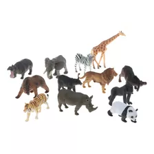 12 Pieces Realista Misto Plástico Zoo Animais Crianças Bri
