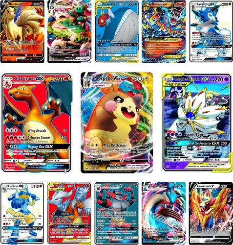 Kit 25 Cartas Pokemon Aliados Gx Mega Ex V Vmax