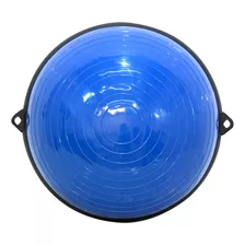 Meia Bola Suiça 58cm Com Bomba Ginástica Step Cor Azul