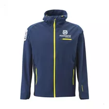 Campera Urbana Moto Rompeviento Husqvarna Hardshell Azul 