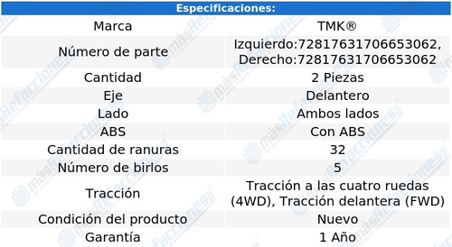 Par De Mazas Delanteras Pathfinder 6 Cil 3.5l 17 Al 19 Tmk Foto 2