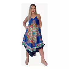 Vestido Feminino Indiano Alça Trapézio Plus Size-cod.4437
