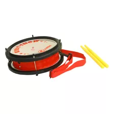 Tarol Infantil Vermelho Luen Percussão Musical Caixa Guerra