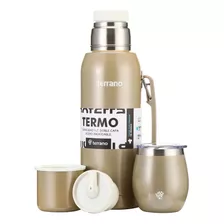 Set Termo 1lt + Mate Acero + Bombilla Regalo Estación Hogar