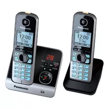 Telefone Sem Fio Panasonic Com Base + 1 Ramal Preto Prata