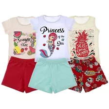 Kit 6 Conjunto Infantil Menina 1/2/3/4/6/8 Anos