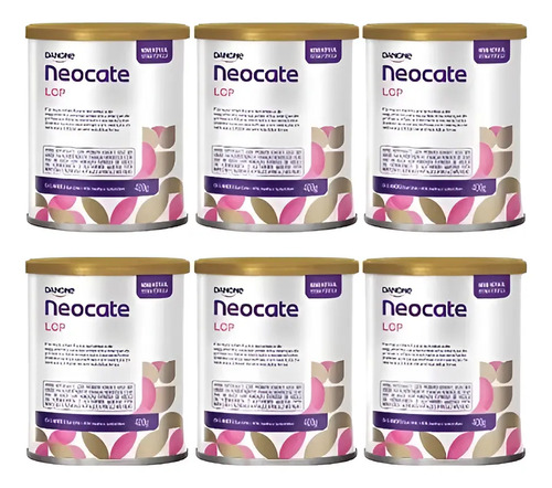 Kit 6 Latas Fórmula Infantil Neocate Lcp Em Pó Danone 400g Neutro