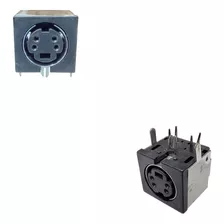 Conector Mini Din Hembra 4 Vias Chasis 90 Grados