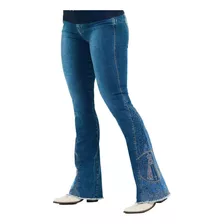 Calça Feminina Buphallos Jeans Brilho De Strass Ref. Bpl642