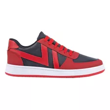 Tenis Casual Choclo Mirage 520 Negro Con Rojo Para Hombre