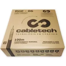 Rolo Cabo Coaxial Rg6 Branco 100 Mts Antena Tv 