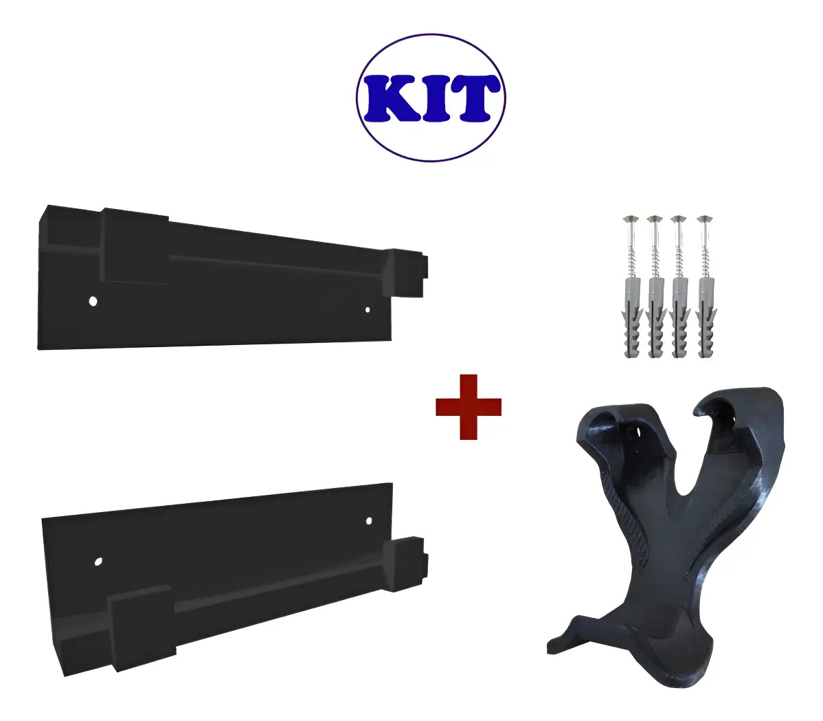 Kit Sup Ps4 Pro De Parede + Sup Para Controle Ps4 De Parede Preto