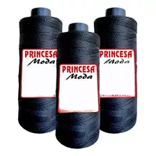 Kit 3 Cones Linha Princesa Moda Fio Grosso Crochê 500 Metros