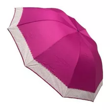 Guarda-chuva Contra Vento Com Mini Bolinhas Cor Rosa