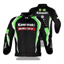 Campera De Moto Kawasaki C/protecciones Y Forro Desmontable