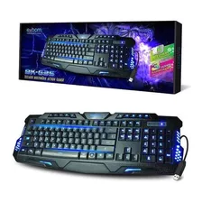 Teclado Gamer Exbom Bk-g35 Qwerty Português Brasil Cor Preto Com Luz 3 Cores