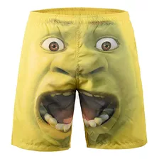 Exaggerated Expression Elastic Beach Pants