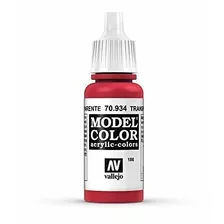 Vallejo Transparente Pintura Roja, 17 Ml.