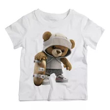 Camiseta Infantil Urso Teddy Skatista Skate