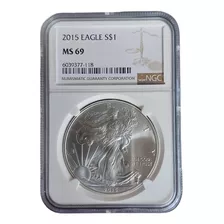 1 Dólar American Eagle 2015, 1 Oz De Plata Certificado 