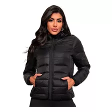 Jaqueta Feminino Bobojaco Puffer Casaco Moda Inverno Preto